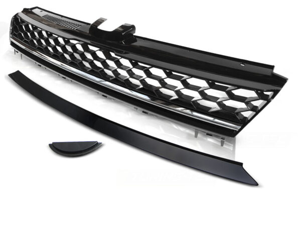 Grill VW Golf 7 13-17 R Style Svart/Krom