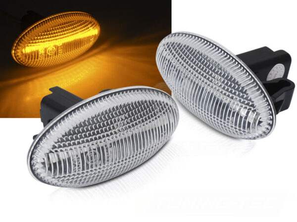 Blinklys Peugeot 107 206 307 Citroen C1 C2 C3 C4 White Led Seq – bilde 1 av 2