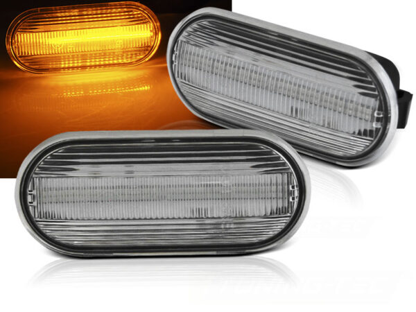 Blinklys VW Golf 4 / Bora 95- / Golf 3 95- / Ibiza 95 -99 / Toledo White Led Seq – bilde 1 av 2