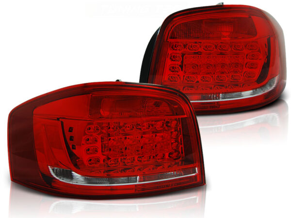 Baklykter Audi A3 08-12 Hatchback 3D LED Rød/Hvit – bilde 2 av 2