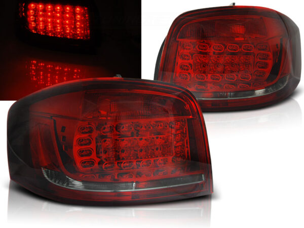 Baklykter Audi A3 08-12 Hatchback 3D LED Rød/Røykfarget – bilde 1 av 2