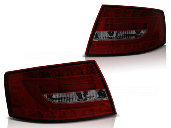 Baklykter Audi A6 C6 Sedan 04-.04-08 7PIN LED Bar Rød/Røykfarget – for original LED – 7-pin