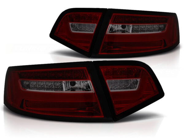 Baklykter Audi A6 08-11 Sedan LED Bar SEQ Rød/Røykfarget – bilde 2 av 2