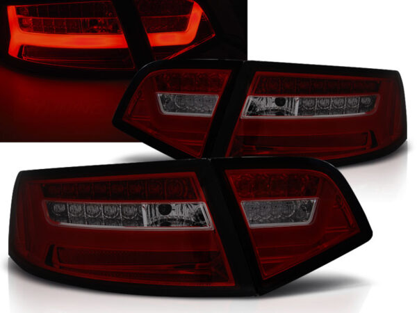 Baklykter Audi A6 08-11 Sedan LED Bar SEQ Rød/Røykfarget – bilde 1 av 2