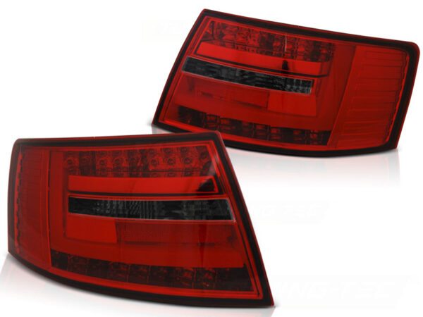 Baklykter Audi A6 C6 Sedan 04-.04-08 6-PIN LED Bar Rød/Røykfarget – 6-pin – bilde 2 av 2