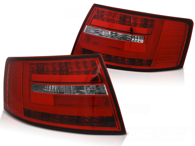 Baklykter Audi A6 C6 Sedan 04.04-08 7-pins Led Bar Red White - Bilde 2