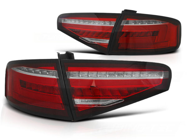 Baklykter WHIE Audi A4 B8 12-15 Sedan OEM BULB LED Bar SEQ Rød – for original pæretype – bilde 2 av 2