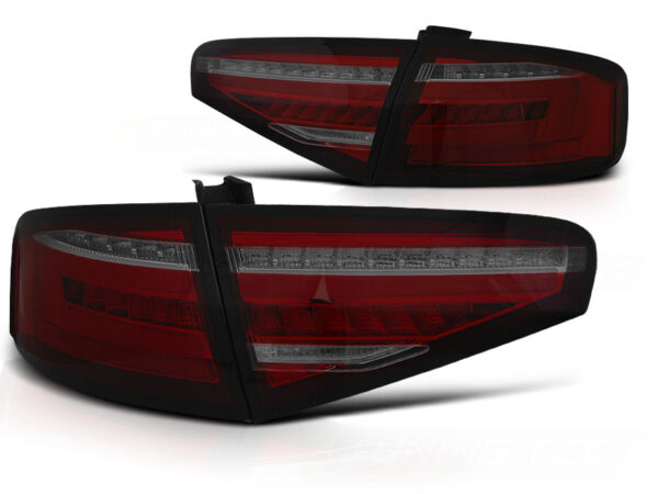 Baklykter Audi A4 B8 12-15 Sedan OEM BULB LED Bar SEQ Rød/Røykfarget – for original pæretype – bilde 2 av 2