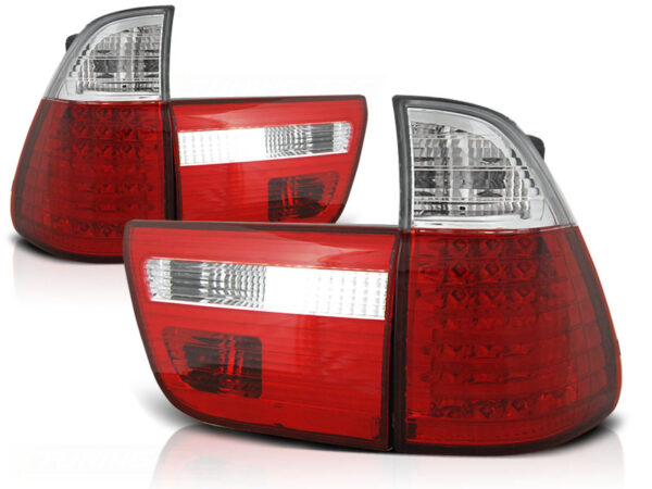 Baklykter BMW X5 E53 09.99-10.03 LED Rød/Hvit – bilde 2 av 2