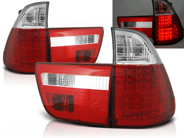 Baklykter BMW X5 E53 09.99-10.03 LED Rød/Hvit – bilde 1 av 2