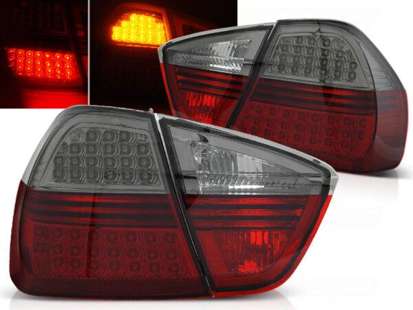 Baklykter BMW E90 03.05-08.08 Sedan LED Rød/Røykfarget – bilde 1 av 2