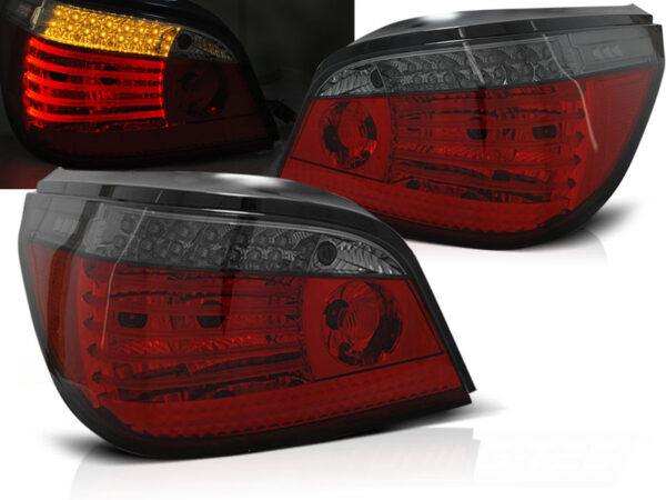 Baklykter BMW E60 LCI 03.07-12.09 Sedan LED SEQ Rød/Røykfarget – bilde 1 av 2