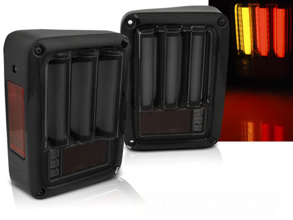 Baklykter Jeep Wrangler JK 07-18 LED Bar Svart/Røykfarget – bilde 1 av 2