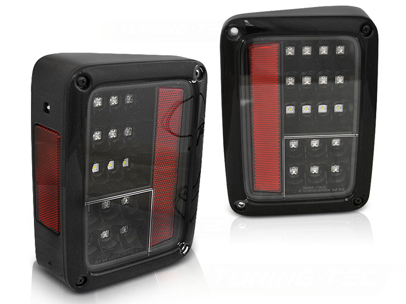 Baklykter Jeep Wrangler JK 07-18 Led Sort - Bilde 2