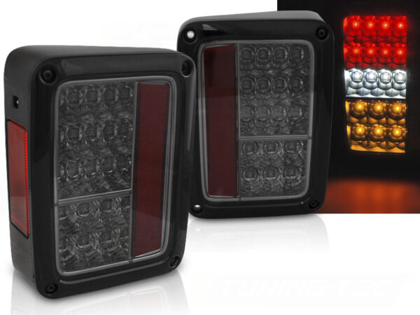 Baklykter Jeep Wrangler JK 07-18 LED Røykfarget – bilde 1 av 2