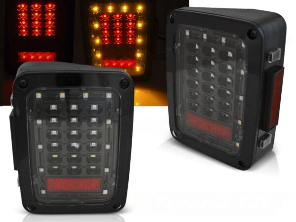 Baklykter Jeep Wrangler JK 07-18 LED Svart – bilde 1 av 2