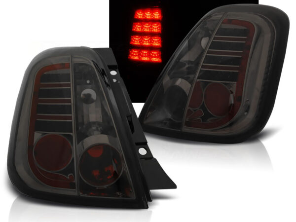 Baklykter Fiat 500 07-15 Hatchback, Cabrio LED Røykfarget – bilde 1 av 2