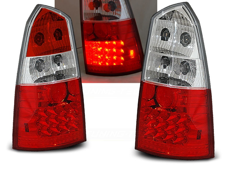 Baklykter Ford Focus MK1 10.98-10.04 Kombi Red White Led