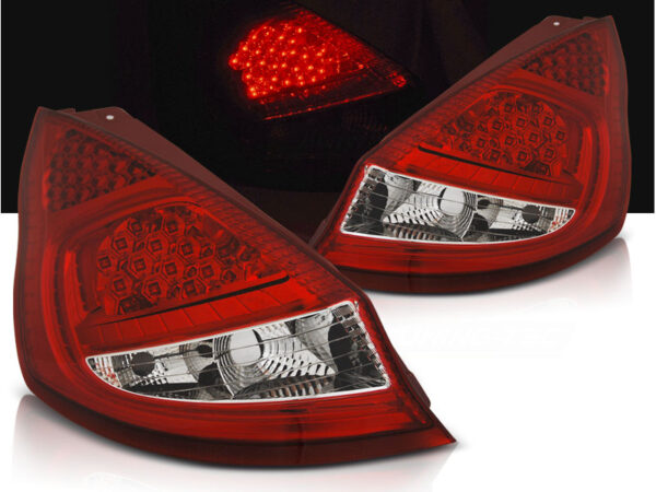 Baklykter Ford Fiesta MK7 08-12 HB Hatchback LED Rød/Hvit – bilde 1 av 2