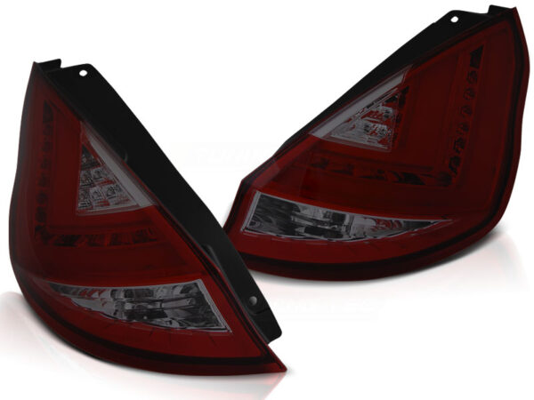 Baklykter Ford Fiesta MK7 08-12 HB Hatchback LED Bar Rød/Røykfarget – bilde 2 av 2