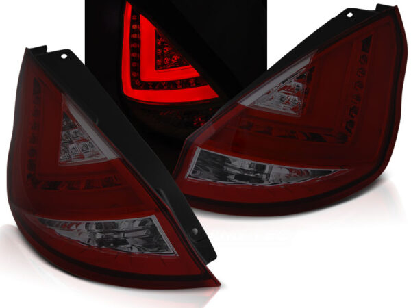 Baklykter Ford Fiesta MK7 08-12 HB Hatchback LED Bar Rød/Røykfarget – bilde 1 av 2