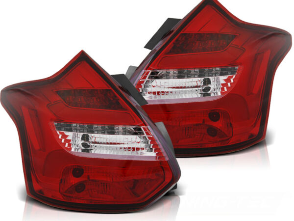 Baklykter Ford Focus 3 11-10.14 Hatchback IND. LED Bar SEQ Rød/Hvit – bilde 2 av 2