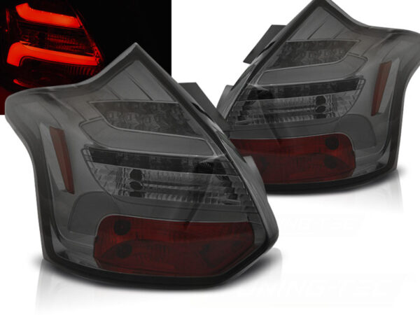 Baklykter Ford Focus 3 11-10.14 Hatchback IND. LED Bar SEQ Røykfarget – bilde 1 av 2