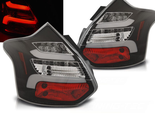 Baklykter Ford Focus 3 11-10.14 Hatchback IND. LED Bar SEQ Svart – bilde 1 av 2