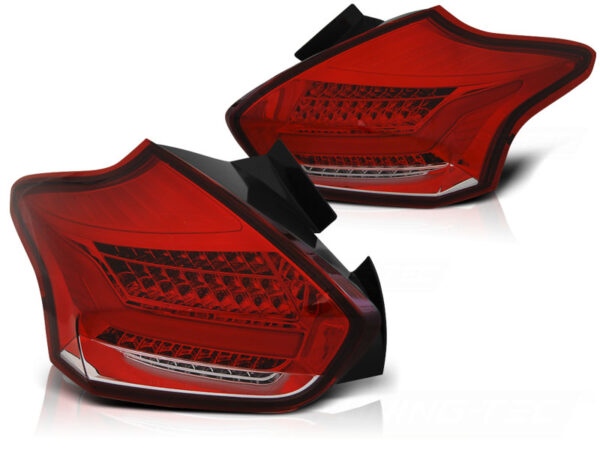 Baklykter Ford Focus 3 15-18 Hatchback LED Bar SEQ Rød/Hvit – bilde 2 av 2