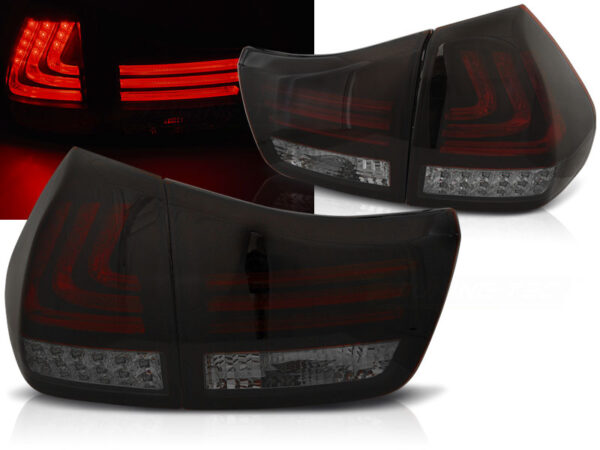 Baklykter Lexus RX 330/350 03-08 LED Bar Svart/Rød/Røykfarget – bilde 1 av 2