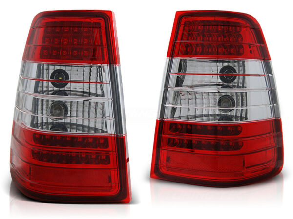 Baklykter Mercedes W124 E-Class Stasjonsvogn 09.85-95 LED Rød/Hvit – bilde 2 av 2