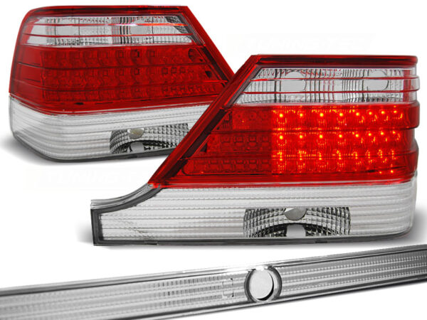 Baklykter Mercedes W140 95-10.98 LED Rød/Hvit