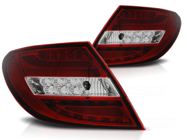 Baklykter WHIE Mercedes C-Class W204 Sedan 07-10 LED Bar Rød – bilde 2 av 2