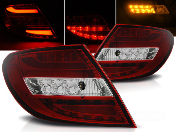 Baklykter WHIE Mercedes C-Class W204 Sedan 07-10 LED Bar Rød – bilde 1 av 2