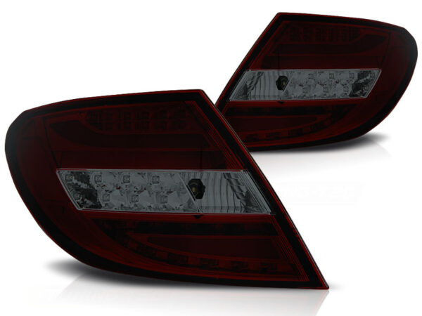 Baklykter Mercedes C-Class W204 Sedan 07-10 LED Bar Rød/Røykfarget – bilde 2 av 2