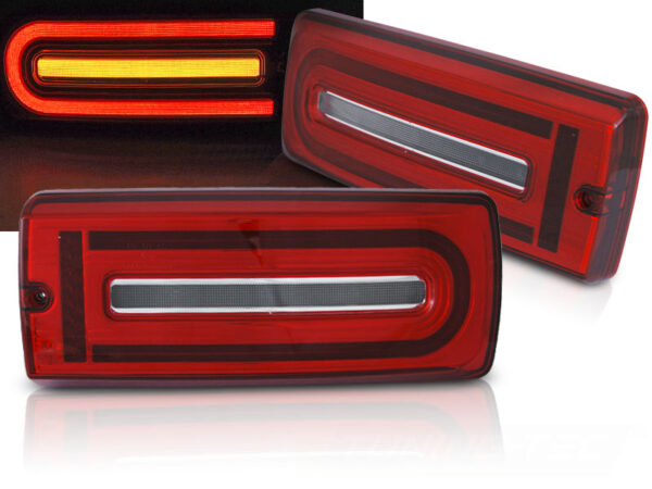 Baklykter Mercedes W463 G-CLASS 90-18 LED Bar SEQ Rød/Hvit – bilde 1 av 2