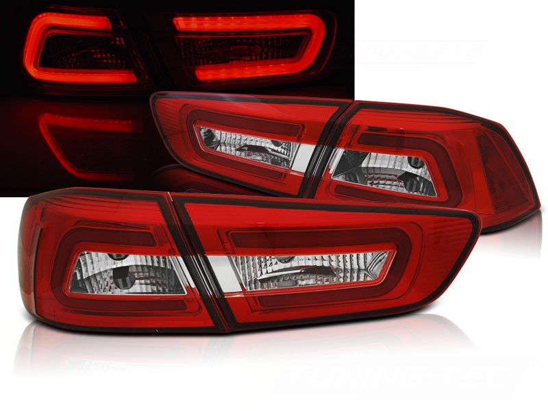 Baklykter Mitsubishi Lancer 8 Sedan 08-11 Red White Led-Bar
