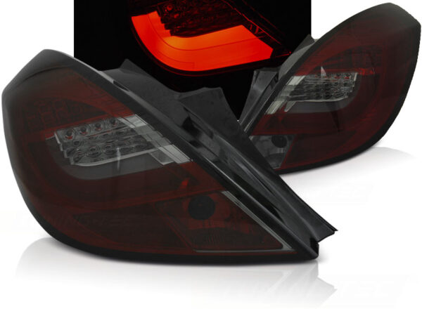 Baklykter Opel Corsa D 3D 04.06-14 Hatchback 3D LED Bar Rød/Røykfarget – bilde 1 av 2