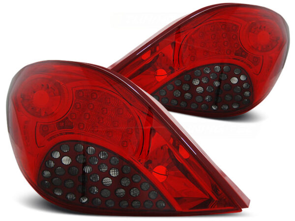 Baklykter Peugeot 207 3D/5D 05.06-06-.09 Hatchback LED Rød/Røykfarget – bilde 2 av 2