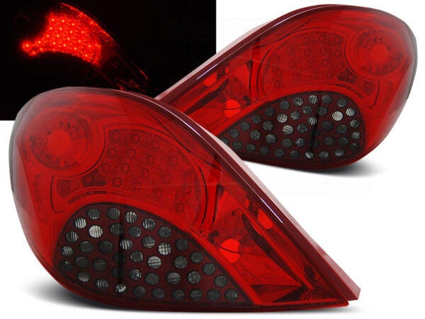 Baklykter Peugeot 207 3D/5D 05.06-06-.09 Hatchback LED Rød/Røykfarget – bilde 1 av 2
