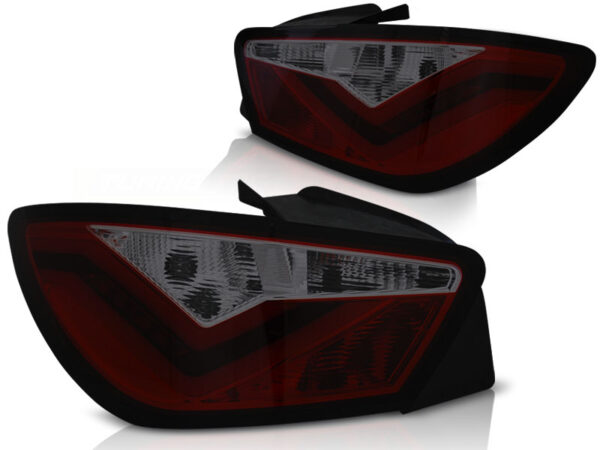 Baklykter Seat Ibiza 6J 3D 08-12 Hatchback 3D LED Bar Rød/Røykfarget – bilde 2 av 2