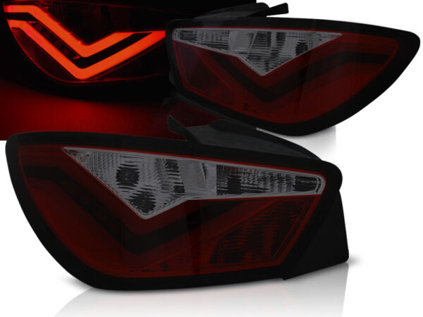 Baklykter Seat Ibiza 6J 3D 08-12 Hatchback 3D LED Bar Rød/Røykfarget – bilde 1 av 2