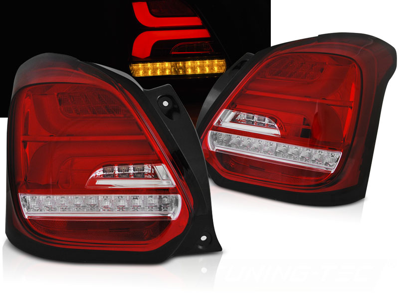 Baklykter Suzuki Swift VI 17- Red White Led Seq