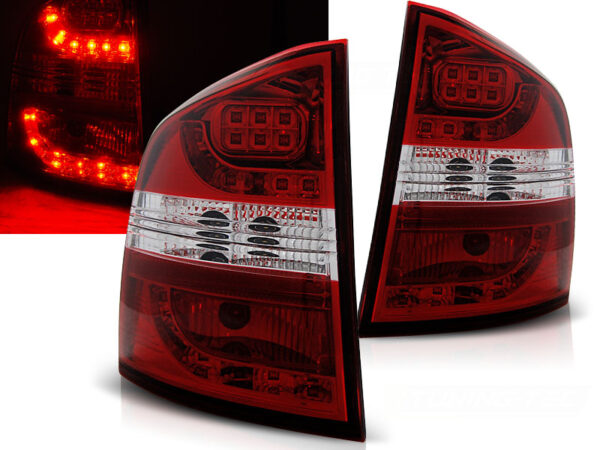 Baklykter Skoda Octavia II Stasjonsvogn 04-12 LED Rød/Hvit – bilde 1 av 2