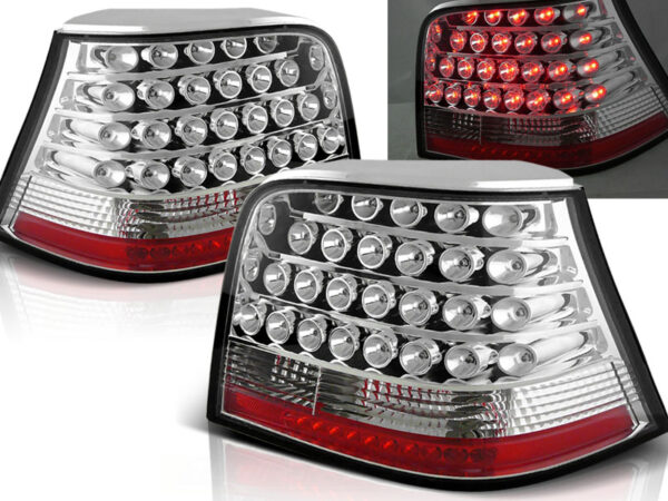 Baklykter VW Golf 4 09.97-09.03 Hatchback LED Krom – bilde 1 av 2