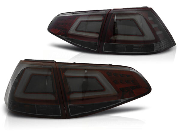 Baklykter VW Golf 7 13-17 Hatchback LED Bar Rød/Røykfarget – for original LED – bilde 2 av 2