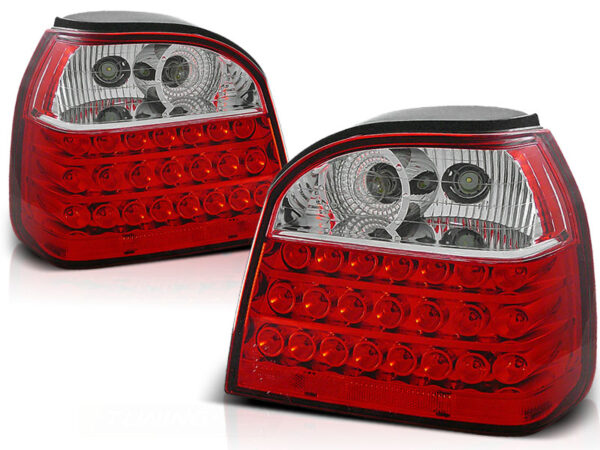 Baklykter VW Golf 3 09.91-08.97 Hatchback, Cabrio LED Rød/Hvit – bilde 2 av 2