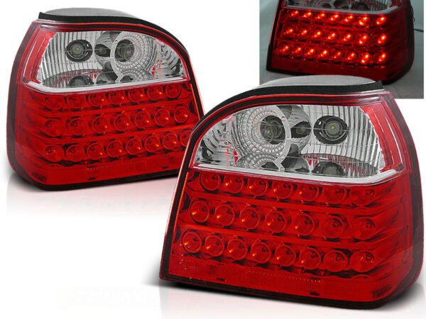 Baklykter VW Golf 3 09.91-08.97 Hatchback, Cabrio LED Rød/Hvit – bilde 1 av 2