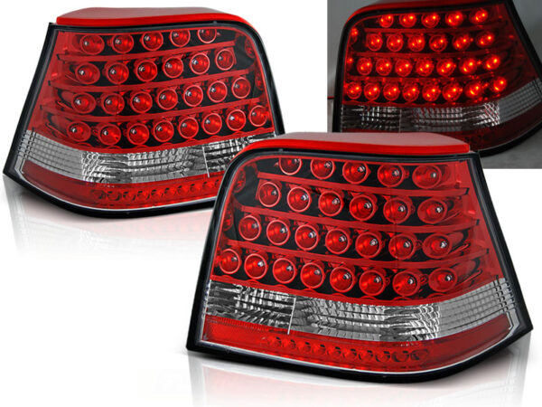 Baklykter VW Golf 4 09.97-09.03 Hatchback LED Rød/Hvit – bilde 1 av 2