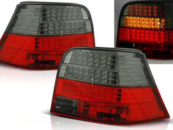 Baklykter VW Golf 4 09.97-09.03 Hatchback LED Rød/Røykfarget – bilde 1 av 2